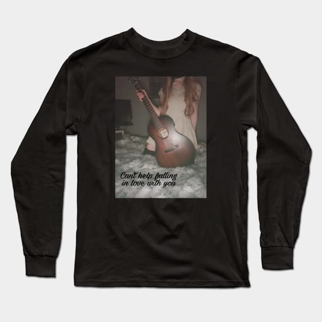 Guitar Girl (Version 1) Long Sleeve T-Shirt by LittleBowAlice